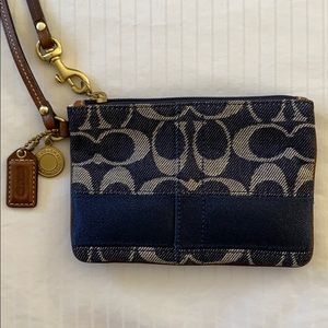 Coach Blue Denim Wristlet